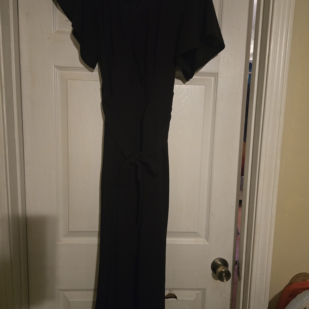 Cupshe Black Flutter Sleeve Sheath Maxi Dress